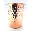 300 ml 100% Copper Hammered Drinking Glass Cup Tumbler Mug - Ayurveda Health Yoga